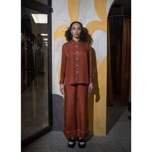 Untitled in Motion Emissus Rust Wide Leg Lounge Pajama Pants Size Medium